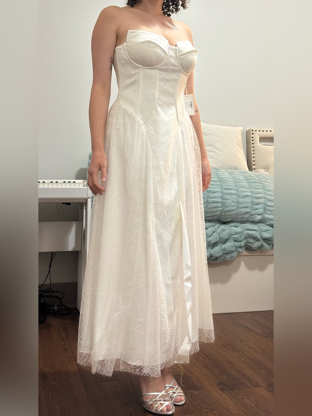 GEPUR White maxi dress with shimmering sequins